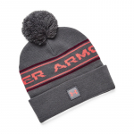 Under Armour Men'S Halftime Pom Beanie Pitch Gray - Dydis Universalus (1379985-013 Kitos kepurės)