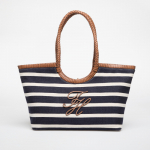 Tommy Hilfiger Th Elev Summer Tote Stripe Stripe Blue/ Cognac - Dydis Universalus (AW0AW18400 0GY Krep&scaron;iai)