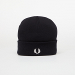 FRED PERRY Classic Merino Wool Beanie Navy/ Snow White - Dydis Universalus (C3316 T05 Kitos kepurės)