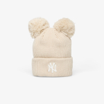 New Era Knit Medium MLB Double Pom Beanie New York Yankees Stone - Dydis Universalus (60691353 Kitos kepurės)