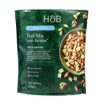 H&B TRAIL MIX WITH BENEFITS MISO&GINGER džiovintų vaisių, sėklų ir rie&scaron;utų mi&scaron;inys, 210 g