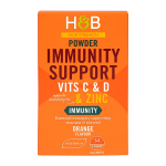 H&B vitaminas C, vitaminas D ir cinkas imunitetui, milteliai, (14 x 3 g)
