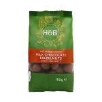 H&B pieniniu &scaron;okoladu dengti lazdyno rie&scaron;utai be pridėtinio cukraus, 150 g