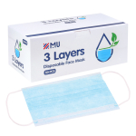3 LAYERS apsauginės vienkartinės veido kaukės su gumomis (50 vnt.)