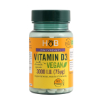 H&B HIGH STRENGTH VEGAN vitaminas D3 3000 TV, 90 tablečių