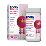LIVOL MULTI vitaminai vaikams, vy&scaron;nių skonio, 60 kramtomųjų tablečių