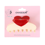CHASESUN RED HEART/BEIGE plaukų žnyplės