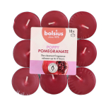 BOLSIUS POPPY POMEGRANATE 4H žvakės - tabletės (18 vnt.)