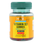 H&B MEDIUM STRENGTH vitaminas D3 1000 TV, bra&scaron;kių skonio, 30 guminukų