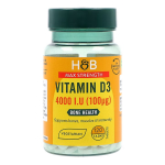 H&B HIGH STRENGTH Vitaminas D3 4000 T.V. (100 &micro;g), 120 tablečių