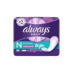 ALWAYS DAILIES SINGLES TO GO FRESH SCENT higieniniai įklotai (20 vnt.)