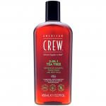 AMERICAN CREW 3IN1 TEA TREE plaukų &scaron;ampūnas, kondicionierius ir kūno prausiklis, 450 ml