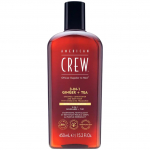 AMERICAN CREW 3IN1 GINGER+TEA plaukų &scaron;ampūnas, kondicionierius ir kūno prausiklis, 450 ml