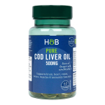 H&B Menkių kepenų žuvų taukai, 500 MG, 60 kapsulių