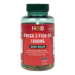 H&B OMEGA 3 Žuvų taukai 1000 MG, 60 kapsulių