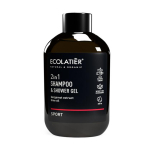 ECOLATIER SPORT 2IN1 plaukų &scaron;ampūnas ir du&scaron;o želė, 400 ml