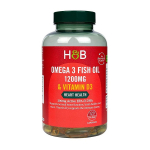 H&B omega 3 žuvų taukai 1200 mg ir vitaminas D3, 120 kapsulių