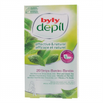 BYLY EFFECTIVE & NATURAL MINT & GREEN TEA kūno depiliacinės juostelės (20 vnt.)