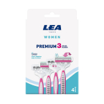 LEA WOMEN PREMIUM 3 BLADE vienkartiniai moterų skustuvai (4 vnt.)