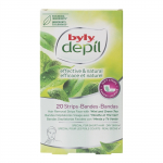BYLY EFFECTIVE & NATURAL MINT & GREEN TEA veido depiliacinės juostelės (20 vnt.)