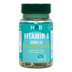 H&B Vitaminas A 3300 TV, Vitaminas D ir menkių kepenų žuvų taukai, 90 kapsulių