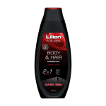 LILIEN FOR MEN DARK RED 2 IN 1 ENERGIZING vyrų &scaron;ampūnas - du&scaron;o želė, 400 ml