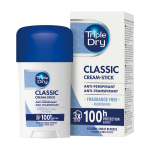 TRIPLE DRY CLASSIC CREAM FRAGRANCE FREE pie&scaron;tukinis antiperspirantas, 45 ml