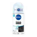 NIVEA BLACK WHITE PURE rutulinis moterų dezodorantas, 50 ml