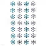 Dekor.lipnūs kristalai SNOWFLAKES mėlyni ir skaidrūs 28vnt