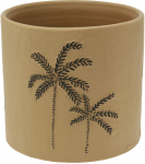 Kambarinis keraminis vazonas Palmės, rudos sp., 20 x 20 x 17,5 cm.