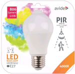 I&scaron;manioji LED lempa AVIDE Smart, 8,8W (=60W), E27 A60, 4000K, su judesio jutikliu, 220-240V, 809 lm,