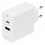 USB įkroviklis DELTACO Usbc-Ac138, 1 x USB-A, 1 x USB-C, PD, 36 W, baltos sp.