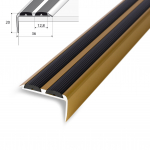 Aliumininė laiptų juostelė HESORA H 38 D1, 3.6 x 2 x 90 cm, mat.aukso spalvos, kilmės &scaron;alis ES