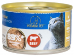 Konservuotas kačių ėdalas PREMIUM PET, mėsos pa&scaron;tetas, su jautiena 100g