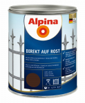 Antikoroziniai dažai ALPINA Direkt Auf Rost, &scaron;okolado spalvos, &scaron;ilko blizgesio, tiesiai ant rūdžių,