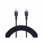 Įkrovimo laidas AUKEY, USB-C į USB-C, pintas kabelis, ilgis 1.8m, 60W/480Mbps, juodos sp., EU001-LLT