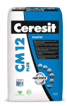 Plytelių klijai CERESIT CM12 ELASTIC PLUS, C2 TE, vidaus ir i&scaron;orės darbams, 25 kg
