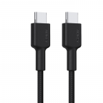 Įkrovimo laidas AUKEY, USB-C į USB-C, mink&scaron;tas kabelis, ilgis 1m, 100W, USB2.0, juodos sp., EU001-LL