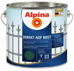 Antikoroziniai dažai ALPINA Direkt Auf Rost, žalios spalvos, &scaron;ilko blizgesio, tiesiai ant rūdžių, 2,