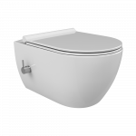 Klozetas CERASTYLE, pakab., be nuplovimo lanko, lėtai nusileidžiantis dangtis, integruota bidė f-ja