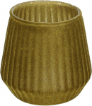 Žvakidė, arbatinei žvakutei, stiklas, rudos sp, auk&scaron;tis 9 cm