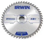 Medžio pjovimo diskas su kietmetaliu IRWIN, 216 mm x 48 T