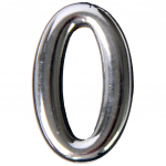 Numeriukas 0, 50 - 52 mm, chromuotas, klijuojamas