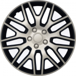 Ratlankių gaubtai ALBURNUS Dakar R15, sidabrinė ir juoda spalva, 4 vnt.