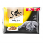 Ėdalas katėms SHEBA, įvairios mėsos rinkinys, mai&scaron;eliuose, 4vnt x&nbsp;85g