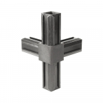 Plastikinė T formos profilių jungtis, matmenys 20 x 20 mm, juodos spalvos, 426385