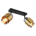Kryptinis &scaron;viestuvas GLOBO Milley, E27, 2 x 40W, 230V, su jung., juodos matinės sp. metalas, dūmų sp
