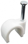 Laikiklis kabeliui BALTPLAST 4-6/25B, 4-6 mm, su vinuku, apvaliam kabeliui, baltos sp., 25 vnt.