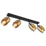 Kryptinis &scaron;viestuvas GLOBO Milley, E27, 4 x 40W, 230V, juodos matinės sp. metalas, dūmų sp. stiklas,
