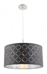 Pakabinamas &scaron;viestuvas GLOBO Kidal, E27, 1 x 60W, 230V, pilkai sidabrinė metalik tekstilė, 400 x 140